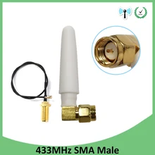 

GRANDWISDOM 2pcs 433mhz antenna 2-3dbi sma male lora antene iot module lorawan antene ipex 1 SMA female pigtail Extension Cable