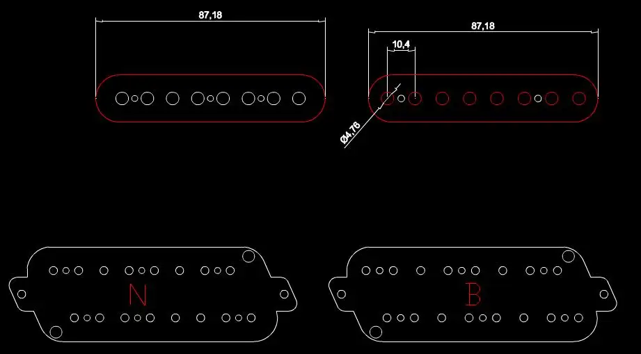扇品八弦拾音器尺寸