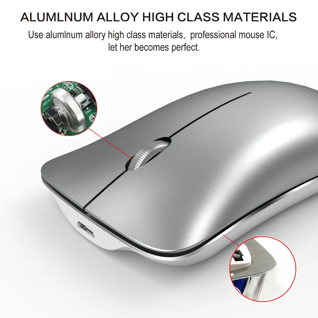 Ergonomic Optical Wireless Bluetooth Mouse USB Mice 1600 DPI Wireless Mouse for PC Computer Laptop Desktop Wireless Mouse