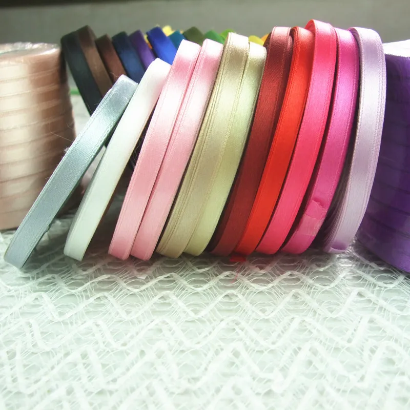 

Satin Ribbon Hair Bow 25 Yards Pink Wedding Decorations Cake Gift Box Decoration Ribbons Craft