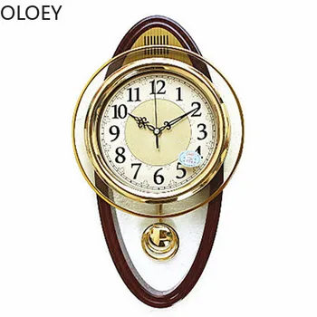 

3d Swing Clock Large Pendulum Clocks Wall Luxury Vintage Shabby Chic Silent Clock Watch Mechanism Reloj De Pared Gold Wall Clock