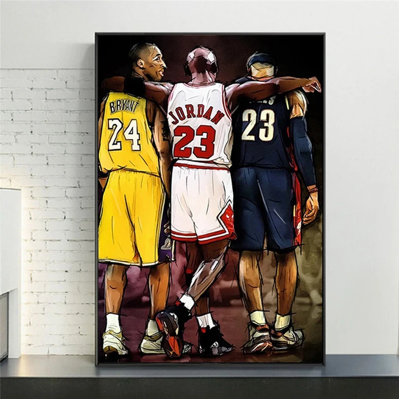 

Kobe Bryant LeBron James Basketball Star Canvas Painting Scandinavian Cuadros Wall Art Pictures Prints Posters for Living Room
