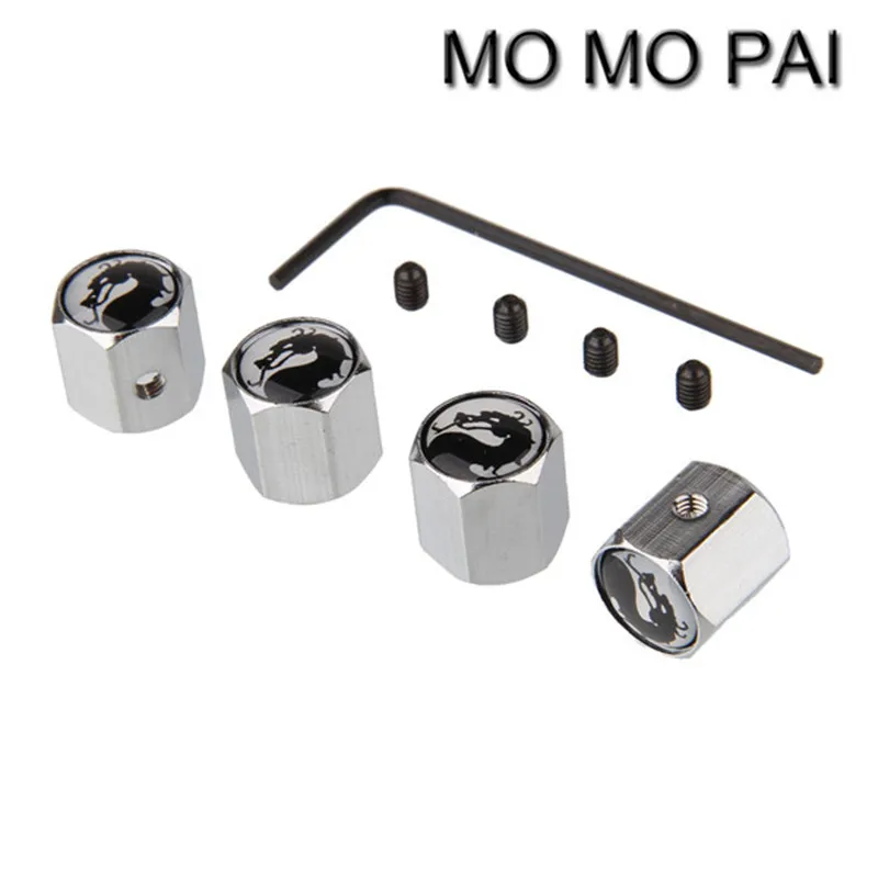 Theftproof Stainless Steel 4PCS Car Wheel Tire Valves Stem Air dragon