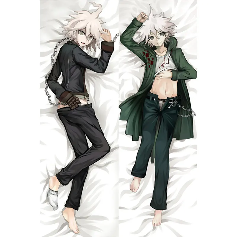 Аниме данганронпа Наволочки Dakimakura Чехол Cool boy Naegi Makoto 3D двухсторонние постельные принадлежности обнимающие наволочки для подушек DM02 - Цвет: Peach skin