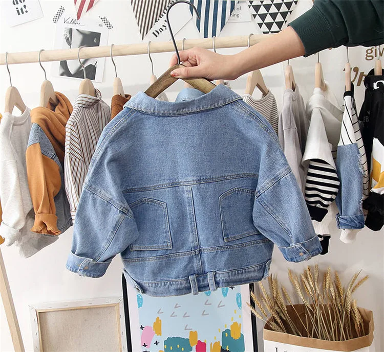 Зарубежная универсальная рубашка для детей детская джинсовая одежда Осенняя |