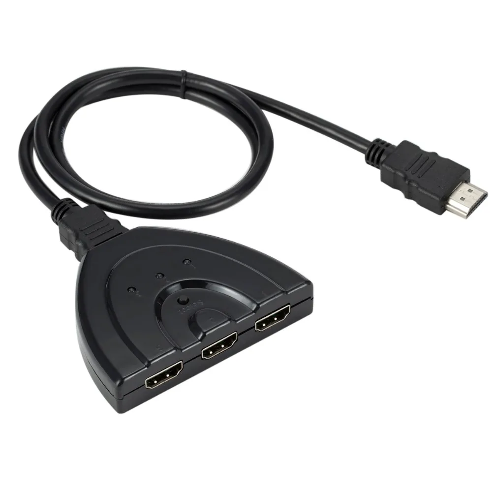 New 3 Port HDMI Switch 3 IN 1 OUT 1080P Hub V1.4B HDMI Switch Switcher Splitter Adapter Cable For HDTV XBOX PS3 Black Wholesale
