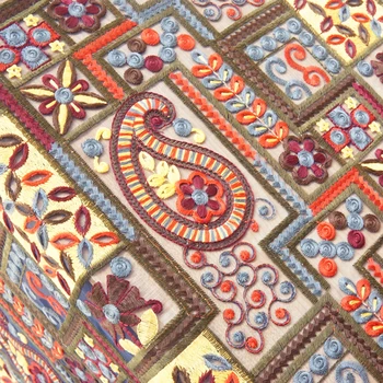 

Lasui 1 yard 2019 Top grade Heavy Multicolor Cotton thread embroidered soft mesh lace fabric DIY dress decoration X0612