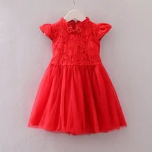 Весенние платья для девочек; платье без рукавов; Китайский Чонсам; подарок на год; праздничная одежда для девочек; костюм; платье для маленьких девочек