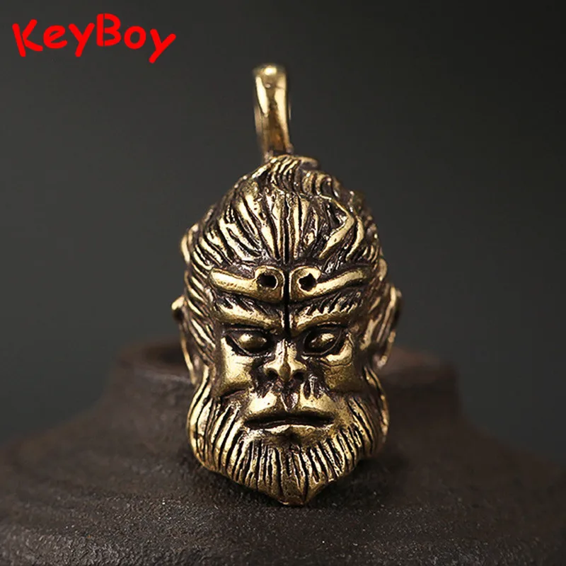 Брелки из чистой латуни с изображением короля обезьяны солнца Wukong подвески