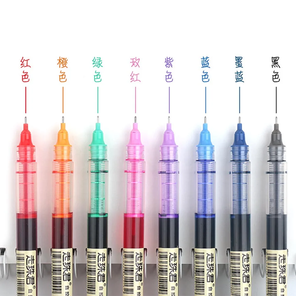 

5/6/8Pcs/set retro 8 color 0.5mm Straight Liquid Rollerball Pens Gel Pen Fluent Pilot High-grade Writing Stationery