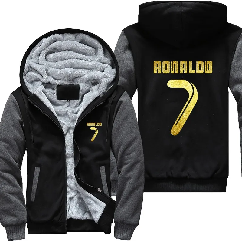 

521 USA size New Arrival Men Hoodies CR7 Cristiano Ronaldo Man's Design Male Jacket Thicken Fleece Zip up Tops Plus size