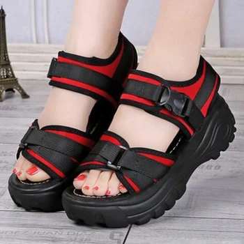 

Women Sandals New Summer Thick-Soled Slopes Magic Paste Muffins Casual Roman Sports Sandals Female Soft Beach Shoes women kl108