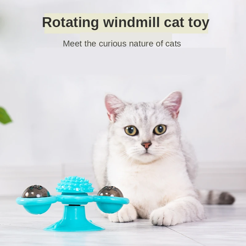 Вращающийся ветровой грузовик игрушки для кошек присоска дразнит Когтеточка