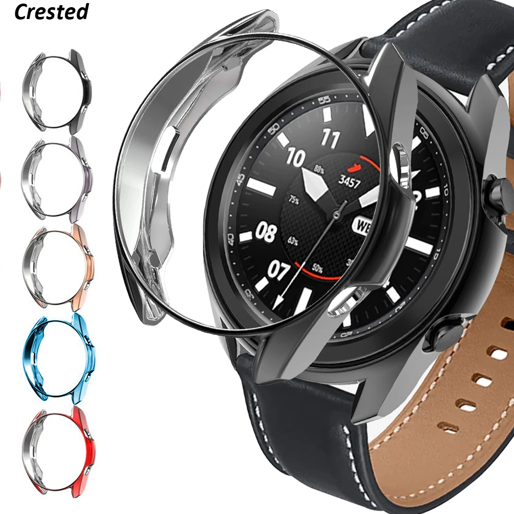 Чехол для Samsung Galaxy watch 3 45 мм 41 samrtwatch с мягким покрытием ТПУ бампер Смарт часы