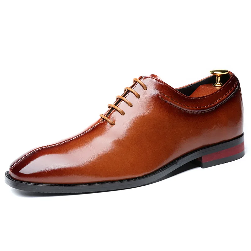 

European Version of MEN'S SHOES Small Square Head Shoe Wenzhou Large Size MEN'S Leather Shoes Faux Pu-Monk Shoes Single Shoes