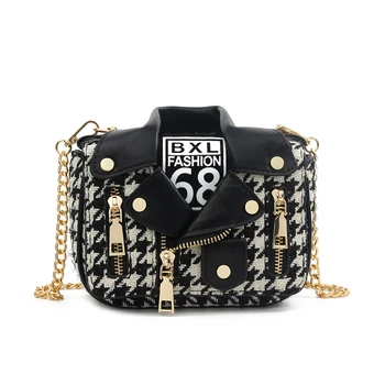 

New Designed Fashion Women Famous Designer Motorcycle Bags Luxury Jacket Shape Shoulder Messenger Bag PU Leather Handbag 2020