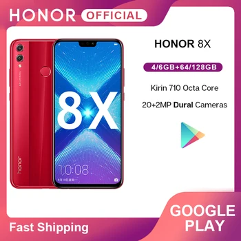 

Google Play Honor 8X 8 X Smartphone Global Rom 4GRAM 64G/128G Kirin 710 Octa Core 6.5'' 20MP Dual Rear Cam Mobile Phone Android