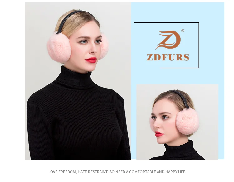 ZDFURS * новые осенние и зимние новые меховые наушники с кроликом Рекс Меховые наушники милые глухие настоящие меховые наушники