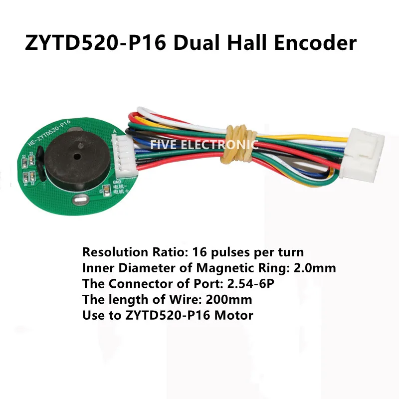 Zytd520p16 Double Hall Encoder Code Plate Induction Rotation Speed Direction Sensor