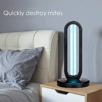 

38W Ultraviolet Germicidal Lamp UV Disinfection Light Mobile Quartz Tube 360 ° UV-C Cleaner Household Lamp (Remote Control) - Bl