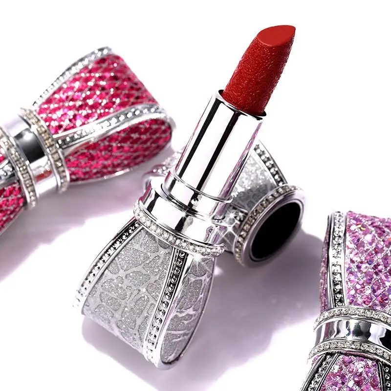 Fashion Sexy Red Tomato Color Lipstick Bow-knot Shapes Long Lasting No Fading Lip Tint Moisturizing Velvet Lipstick maquiagem Fashion Sexy Red Tomato Color Lipstick Bow-knot Shapes Long Lasting No Fading Lip Tint Moisturizing Velvet Lipstick maquiagem