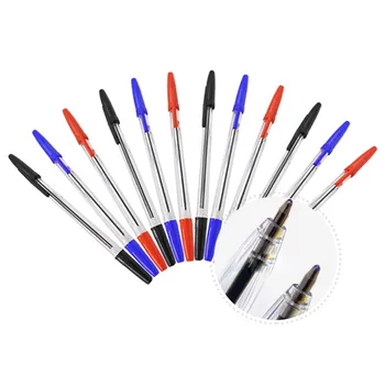 

50pcs/lot 0.7mm Red Blue Black Ballpoint Pens Ball Point Biros Classical appearance perfect for school students