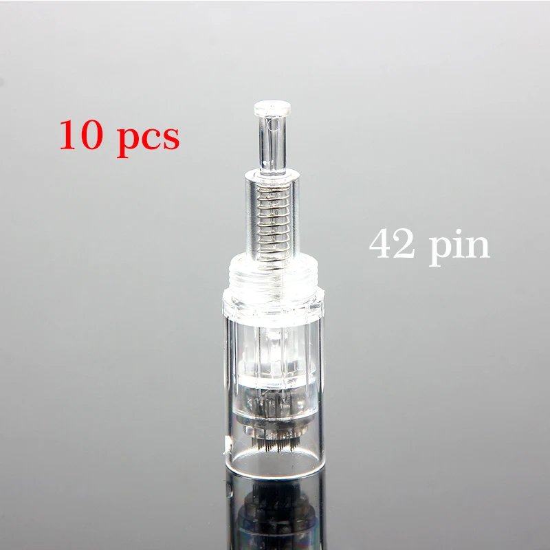 42pins x 10p Микро крошечные иглы для стимуляции подтяжки кожи, удаления шрамов, высокочастотная подтяжка кожи, уменьшение морщин, устройство для растяжения кожи, ручка Dr - Цвет: 42pins x 10p