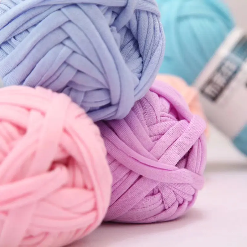 Knitting Yarn 100g/pc T Shirt Thick Soft Cloth Yarn for Hand Knitting Crochet Woven Handbag Blanket