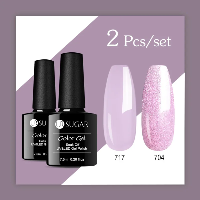 Set 30 Ur Sugar 2 шт./компл. голографический Блестящий Гель-лак для ногтей на Цвет Led гель Лаки! полупостоянная Soak Off Гель лак для ногтей с блестками - Цвет: Set 30