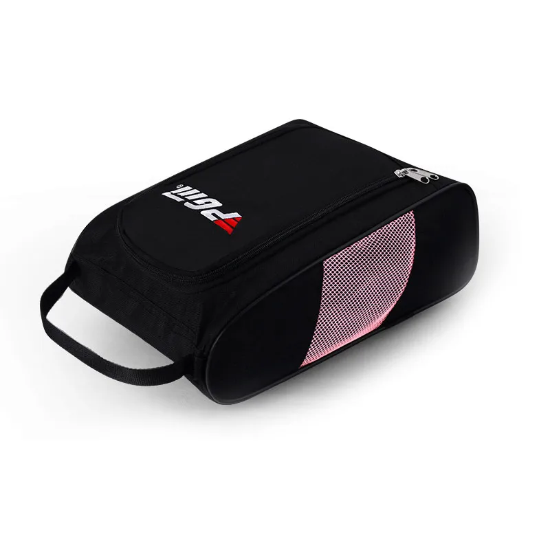 black and pink Pgm спортивная обувь для гольфа, Воздухопроницаемый светильник, дорожная посылка, водонепроницаемая сумка для обуви, Пылезащитная сумка для обуви для мужчин и женщин - Цвет: black and pink