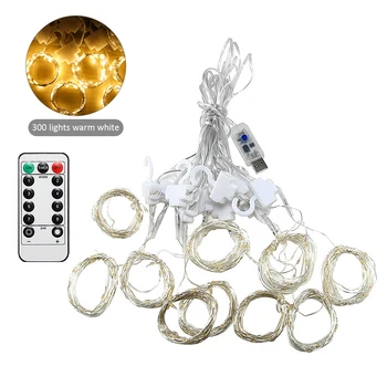 

3M USB LED Curtain String Lights Flash Fairy Garland Remote Control For New Year Christmas Outdoor Wedding Home decor