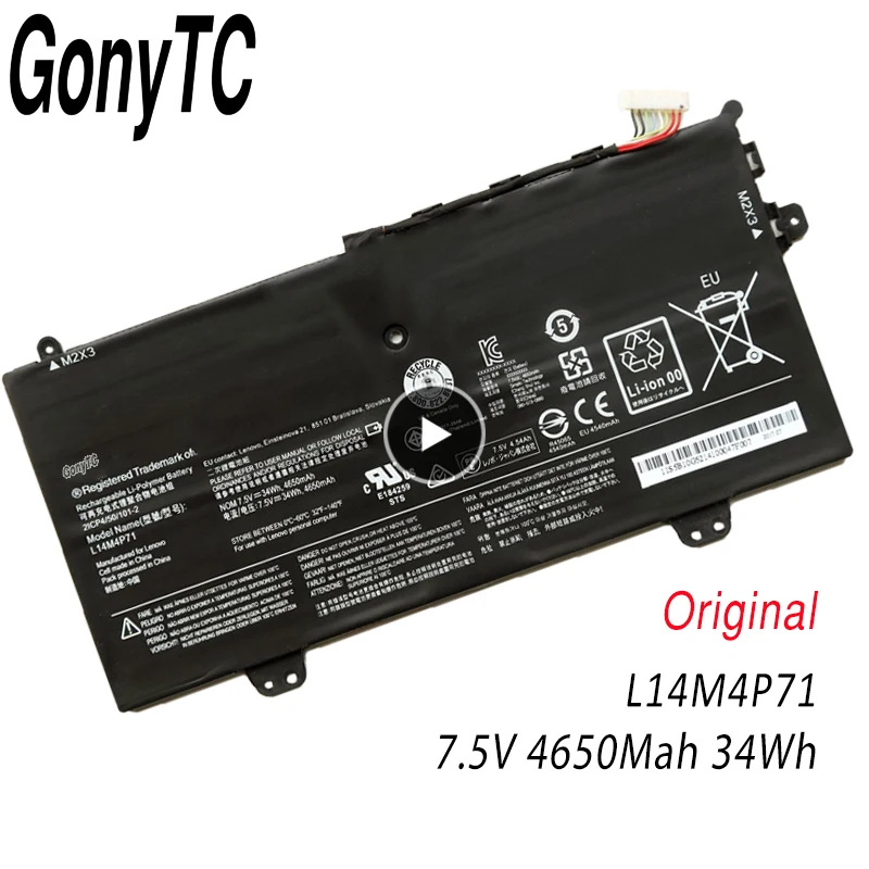 GPNYTC новая настоящая аккумуляторная батарея для ноутбука L14M4P71 lenovo Yoga3 11 5Y10c (U) Yoga 3