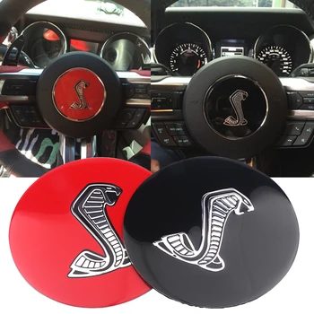 

3D Metal Steering 85mm Wheel Cobra Shelby Logo Emblem Sticker Car Styling For Ford Mustang 2015 2016 2017 Auto Accessories