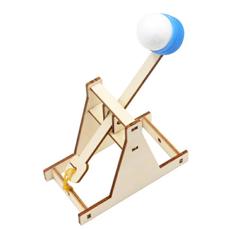 Детский научный эксперимент DIY Trebuchet игрушка модель деревянная Рогатка наборы 1 Набор DIY Trebuchet игрушка - Цвет: As picture