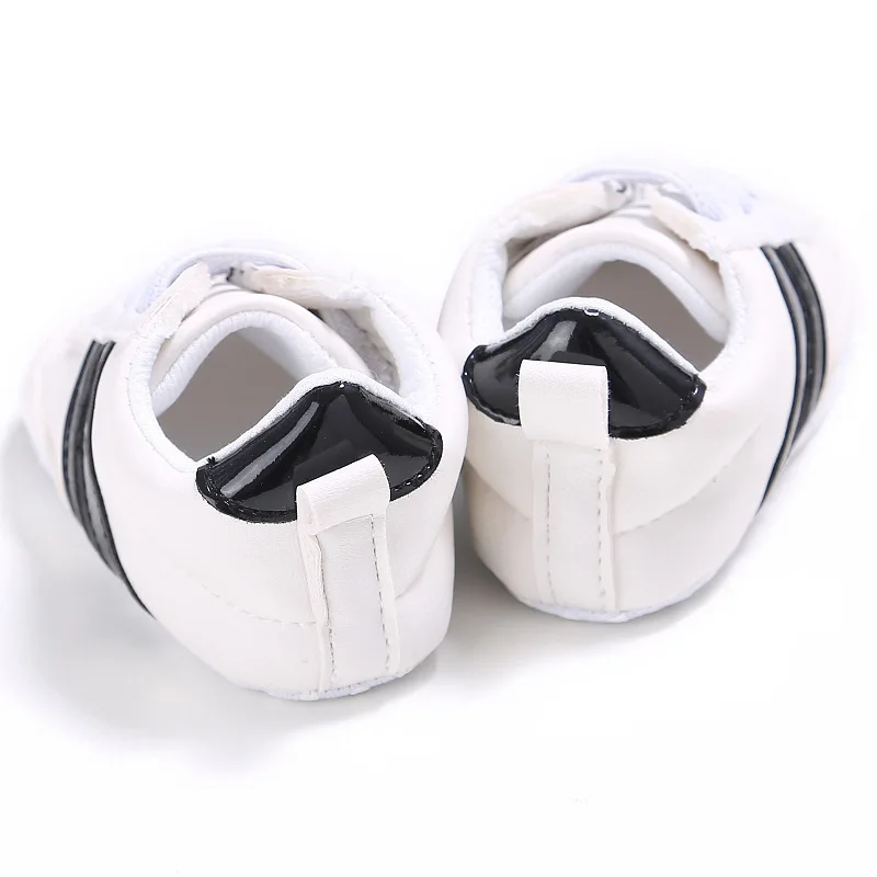 Baby Shoes Pu Sports Sneakers Newborn Baby Boys Girls Stripe Pattern Shoes Infant Toddler Soft Anti-slip first walker Shoes