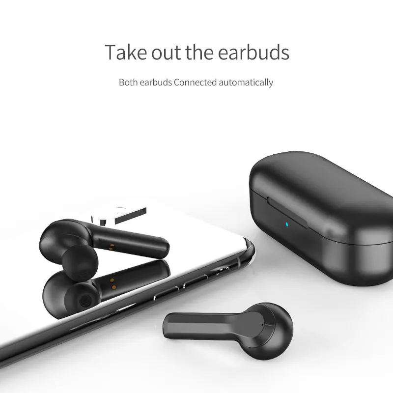 Smart Touch Control Noise Reduction HIFI Sound Headphone Wireless Bluetooth 5.0 Earphones Mini Music Headsets With Charge Case