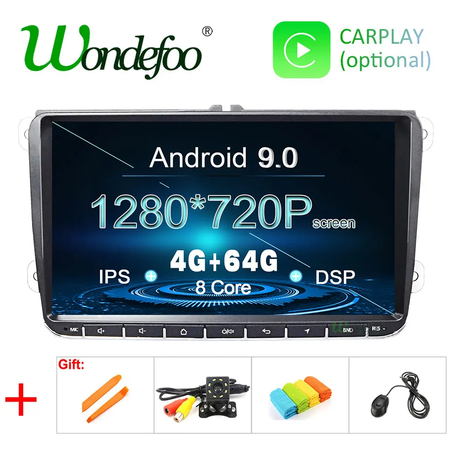 

DSP Android 9.0 2G16G Car GPS Radio for VW PASSAT B6 B7 V7 Golf 5 6 BORA Tiguan Fabia Rapid Seat Leon Altea Toledo no DVD player