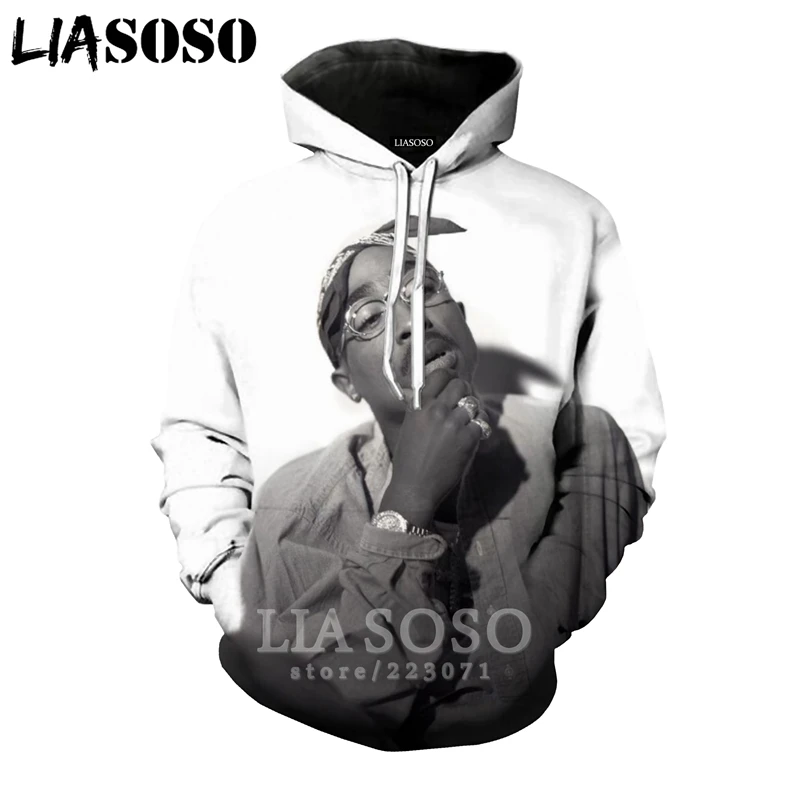 11 2pac толстовки LIASOSO забавные для мужчин и женщин Аниме Толстовка 3D принт Рэпер Хип Хоп с длинным рукавом Уличная Топ пуловер с круглым вырезом B182-10 - Цвет: 11