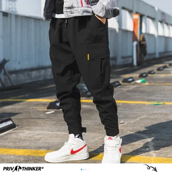 

Men's Black Jogging Pants 2020 Summer Men's Large Pocket Ankel Overalls Men's Spring Streetwear Workwear Sweatpants