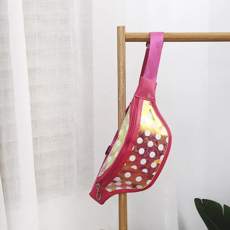 Женская поясная сумка с блестками кожаная поясная сумка для телефона, нагрудная сумка для детей, поясная сумка для девочек, поясная сумка - Цвет: rose dot