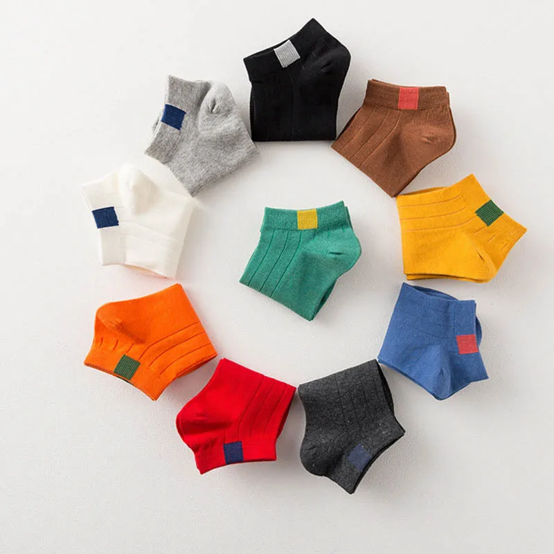 Japanese-style Candy Series Pure Cotton Faux Calibration WOMEN'S Low-cut Liners Socks Summer Thin Section Low-Cut Solid Color WO