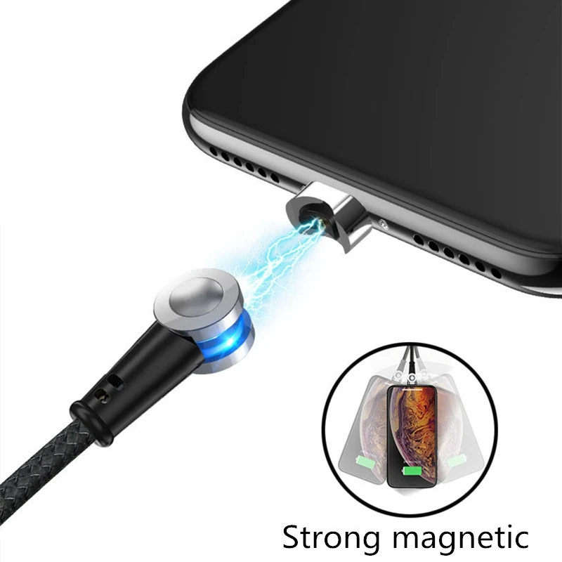 Магнитный зарядный usb-кабель на 180 градусов для iphone, huawei, Xiaomi, type-C, магнитный usb-кабель Micro USB, провод для мобильного телефона
