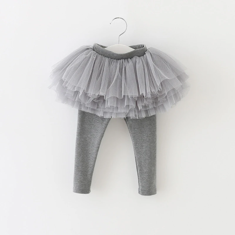 

New Fashion Girl's Leggings Solid Cotton Mesh Kids Girls 2 in 1 Tights Skirt-Pants Autumn Spring Children Toddler Leggings
