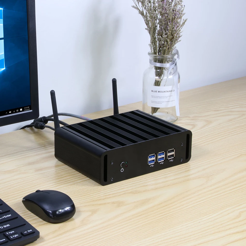  Mini PC Intel Core i7 PCs Fanless Windows Ubuntu DDR3L HTPC TV box Wifi Hdmi 6*USB minipc Office Ga