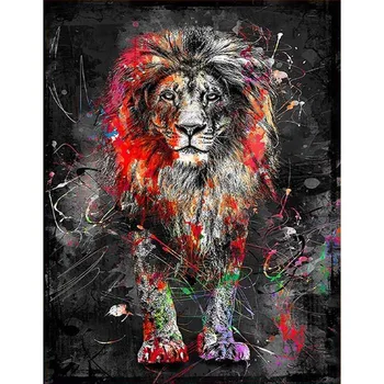 

DIY Painting By Numbers Lion Oil Coloring By Numbers Animal Wall Art Canvas Picture Hand Painted Room Decoration Gift