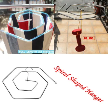 

Balcony Drying Rack Spiral Shaped Hanger Rotating Storage Rack Outside Window Indoor Quilt Blanket Hanger Holder Organizer#Y20