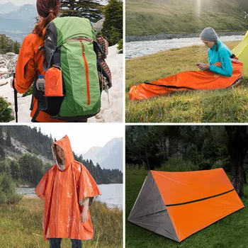 Outdoor Waterproof Emergency Survival Tent Shelter with Sleeping Bag for Camping Hiking Adventure Emergency Survival Tent 6