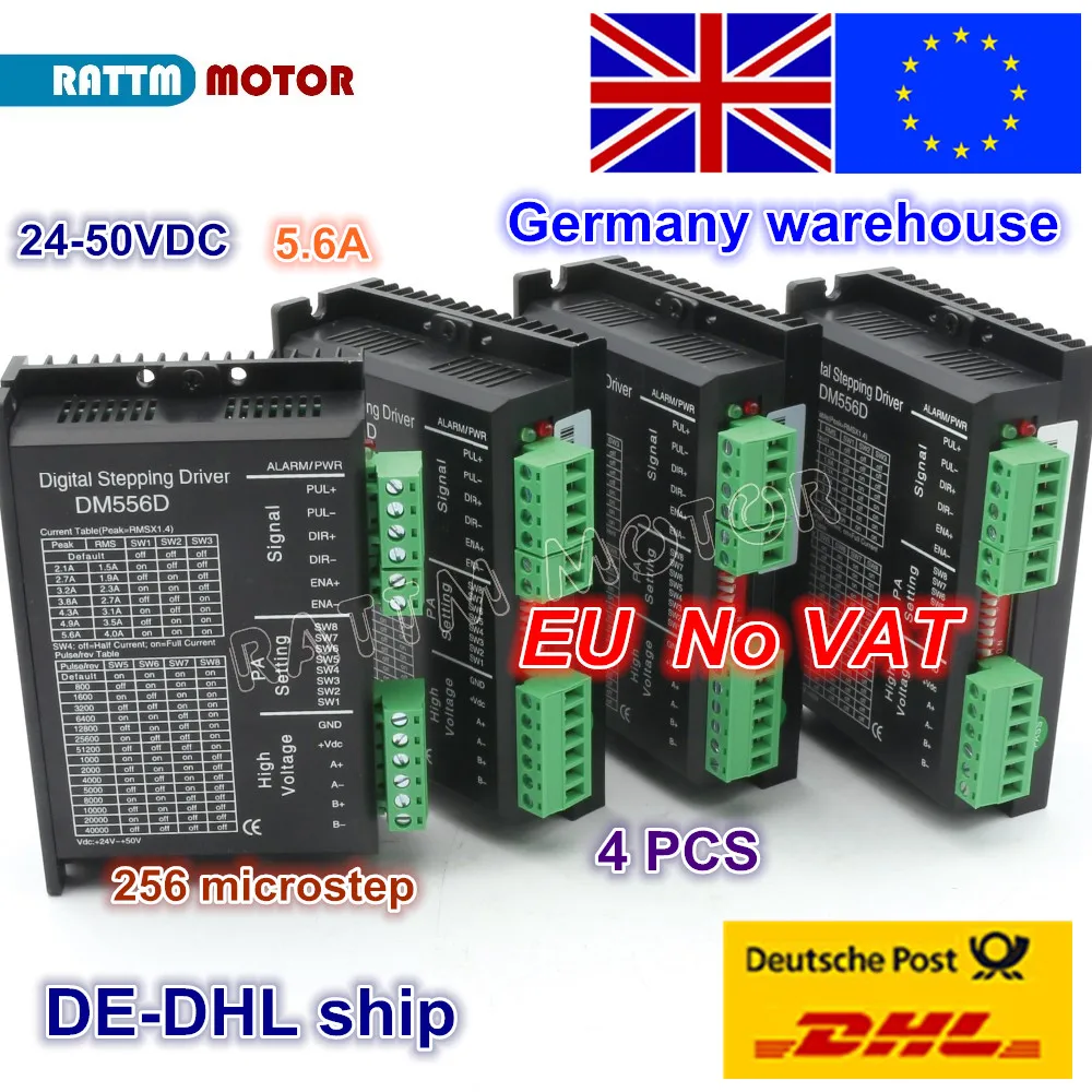 

EU Free VAT 4pcs DM556D 50VDC 5.6A 256 microstep High performance digital for CNC Router MACHINE NEMA17/23 stepping motor driver