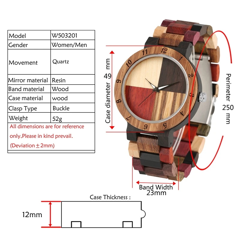 Модные часы мужские часы уникальные смешанные цвета с циферблатом Кварцевые Полный Деревянный регулируемый ремешок кварцевые наручные часы Relojes Hombre