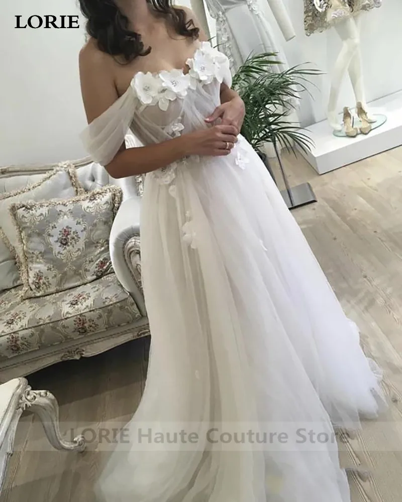 Лори принцесса свадебное платье Аппликация Кружевное Свадебное платье Vestidos de novia с открытыми плечами корсет свадебное платье